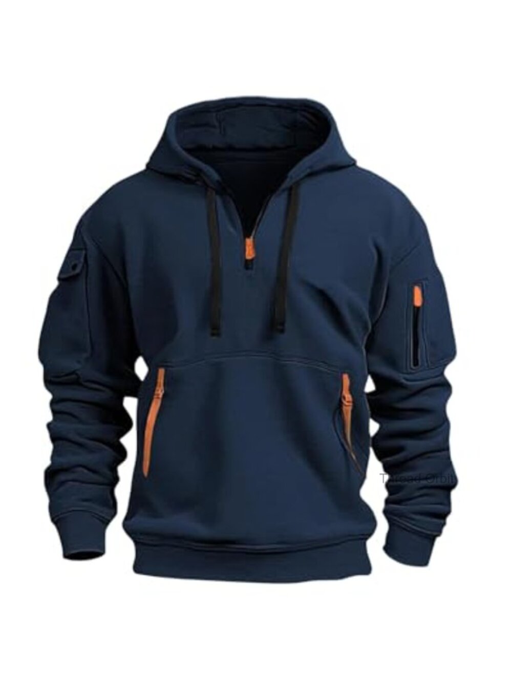 Tactical Quarter Zip Pullover Hoodie Sweatshirt with Pockets - Picture 2 of 6